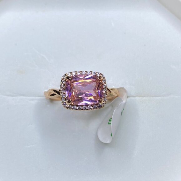 Rose Quartz CZ Statement Ring RBP6633 Brighter than the Moon Size 8 - Picture 5 of 6